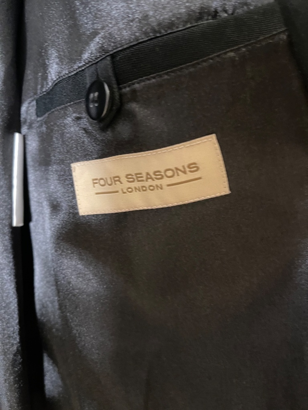 Four seasons london black long trench coat women M - Picture 8 of 12